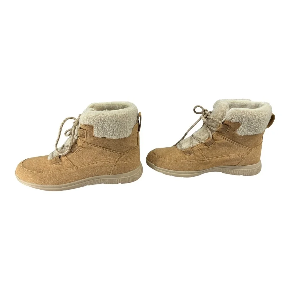 JBU Jambu Freeze Tan FauxShearling LaceUp Booties Lightweight Traction‎ 8M NIB